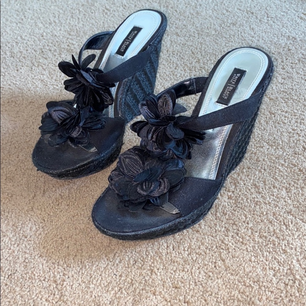WHBM wedges with flowers straps
